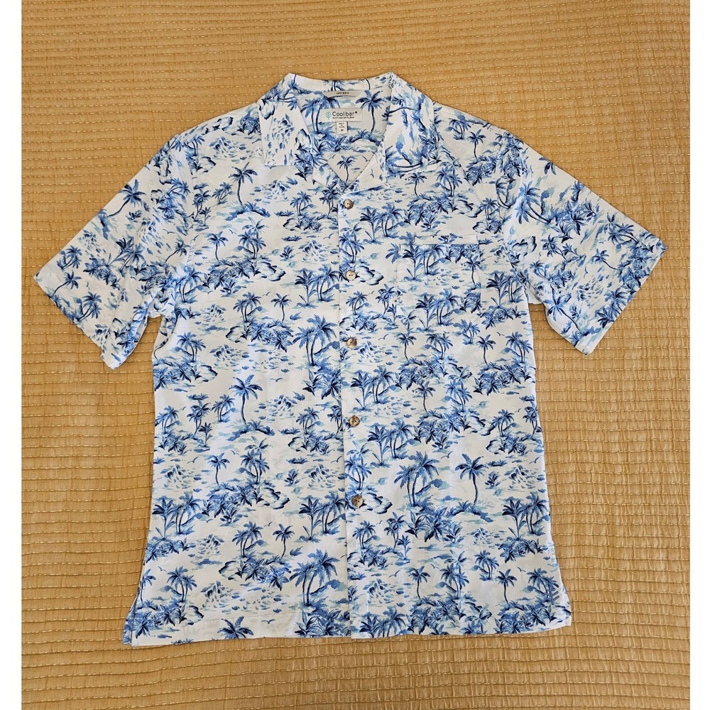 Coolibar Mens UPF 50+ Hawaiian Shirt Travel Lightweight Resort Wear Beach